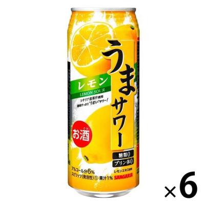 【アウトレット】チューハイ レモンサワー うまサワーレモン 490ml  缶 6本