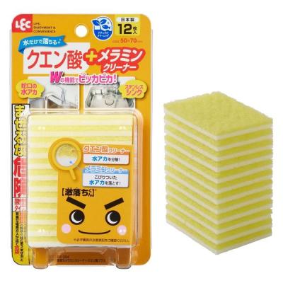 激落ちくん 水だけで落ちる クエン酸＋メラミンクリーナー お掃除用スポンジ 水アカ用 12枚入 1個 レック