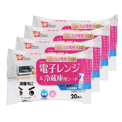 水の激落ちくん 電子レンジ＆冷蔵庫用 お掃除シート 除菌 洗剤不使用 1パック（20枚×4個）レック
