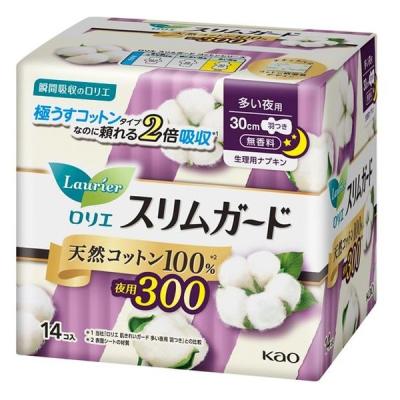 LOHACO - ナプキン 多い夜用 羽つき 30cm ロリエ スリムガード 天然