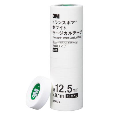 3M トランスポア ホワイトサージカルテープ 医療用 シュリンク包装 12.5mm×9.1m 12巻1534EC-0  オリジナル