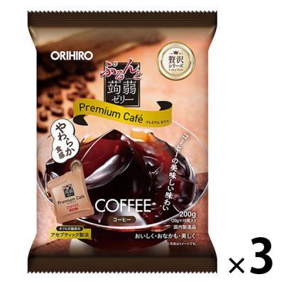 【アウトレット】ぷるんと蒟蒻ゼリー プレミアムカフェ コーヒー 1セット（1袋（10個入）×3） オリヒロ　こんにゃくゼリー　ミニパウチタイプ