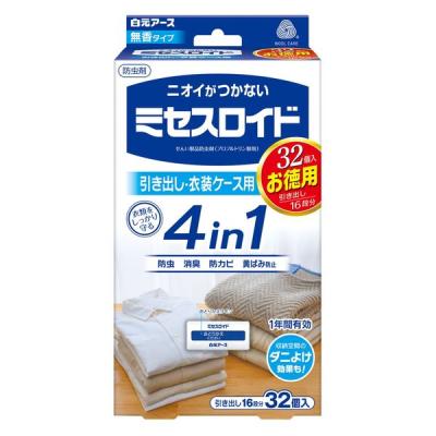 白元アース ＜大容量＞ミセスロイド引き出し用32個入 1年防虫 12551-0 1箱