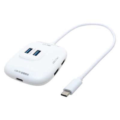 【アウトレット】ミヨシ USB PD対応Type-C USB3.2Gen1ハブ ホワイト UDS-HH01P/WH 1個　USBポート