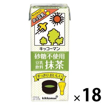 キッコーマンソイフーズ 砂糖不使用 豆乳飲料 抹茶 200ml 1箱（18本入）