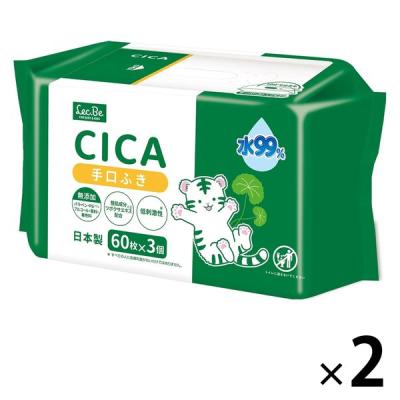 CICA シカ 水99% 手口ふき （60枚×3個） 2パック レック