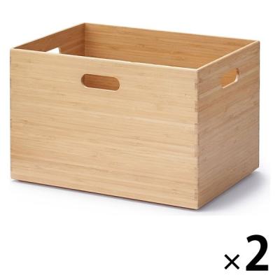LOHACO - 無印良品 重なる竹材長方形ボックス 大 約幅37×奥行26×高さ
