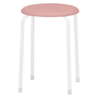 TOKIO 丸イス（座:ビニールレザー スタッキング可能） ライトピンク 1脚 オリジナル 座面直径320mm キャスター無し オリジナル