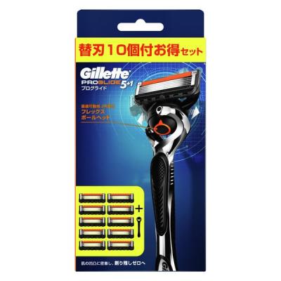 【アウトレット】ジレット プログライド マニュアル 本体+替刃10個付 髭剃り カミソリ 男性 P＆Gプレミアムビューティ