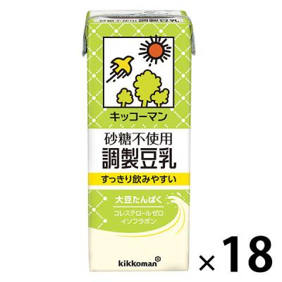 キッコーマン 砂糖不使用 調製豆乳 200ml 1箱（18本入）