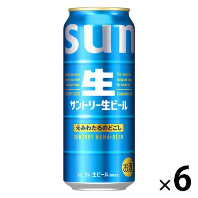 LOHACO - ビール 缶ビール サントリー生ビール 500ml 缶 6本