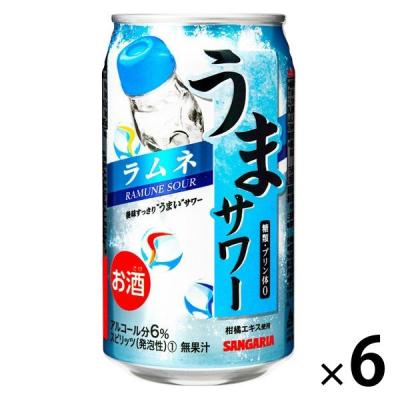 【アウトレット】チューハイ 酎ハイ サンガリア うまサワーラムネ 340ml 缶 6本