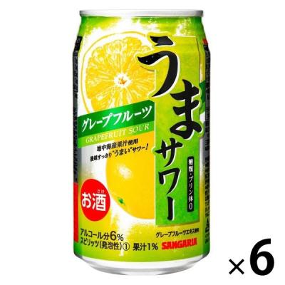 【アウトレット】チューハイ 酎ハイ サンガリア うまサワーグレープフルーツ 340ml 缶 6本