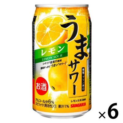 【アウトレット】チューハイ 酎ハイ サンガリア うまサワーレモン 340ml  缶　6本