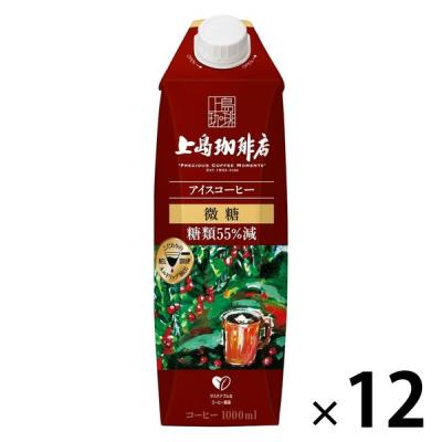 LOHACO - UCC上島珈琲 上島珈琲店 アイスコーヒー 無糖 1000ml 1箱（12