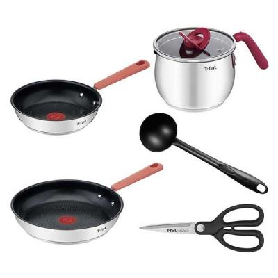 【アウトレット】【数量限定・お得セット】T-fal IHステンレス スペシャル5点セット IH・ガス火 フライパン20・26cm+マルチポット+お玉+ハサミ
