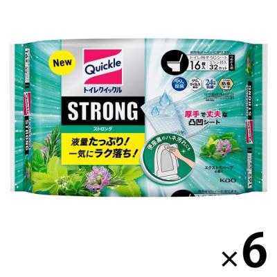 トイレクイックル ストロング トイレ用そうじシート エクストラハーブの香り 詰め替え 1セット（16枚入×6個） 花王