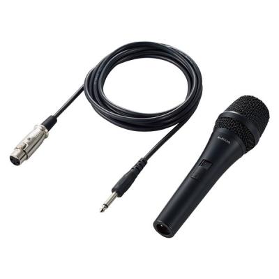【アウトレット】エレコム ボーカルマイク 6.3mmモノラルプラグ 単一指向性 ダイナミック型 HS-MC11BK 1個　動画撮影　ミュート機能