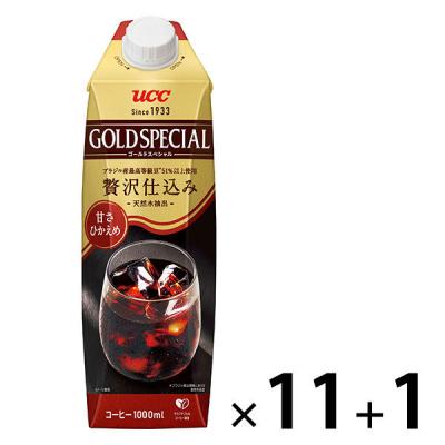 UCC上島珈琲 UCC ゴールドスペシャル アイスコーヒー 甘さひかえめ 1L 1箱（11+1本入）
