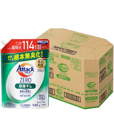 【ケース販売】アタックゼロ（Attack ZERO）部屋干し 詰め替え 超特大 1140g 1セット（6個入） 衣料用洗剤 花王