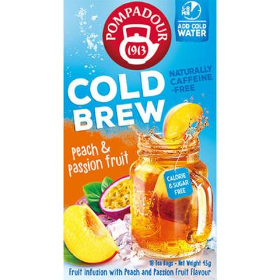 【アウトレット】【ノンカフェイン】【水出し】ポンパドール クールセンセーション ピーチ＆パッションフルーツ 1箱(18バッグ入)【ティーバッグ】