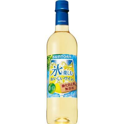 サントリー 氷と楽しむおいしいワイン。酸化防止剤無添加 濃い白　白ワイン　やや甘口 720ml　ペット 1本