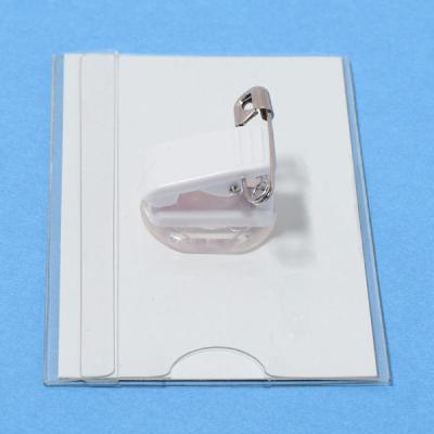 プラス 名刺型名札 両用金具360度回転式 安全ピン＆クリップ式 50個 CT-002 84783