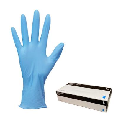 【使いきりニトリル手袋】 「現場のチカラ」 ニトリル手袋薄手 粉無し ブルー L 1箱（100枚入） オリジナル