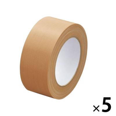 【ガムテープ】 現場のチカラ 布テープ 0.26mm厚 幅50mm×長さ25m 茶 アスクル 1セット（5巻入）  オリジナル