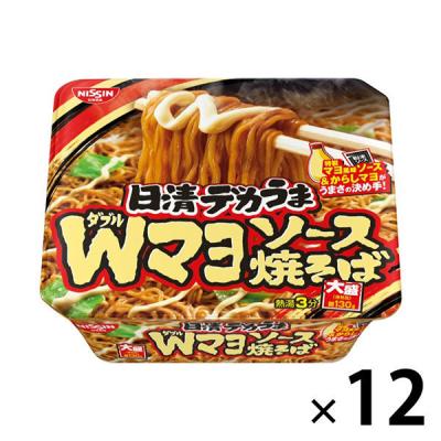 日清食品 日清デカうま Wマヨソース焼そば カップ麺大盛 カップ焼きそば 12個