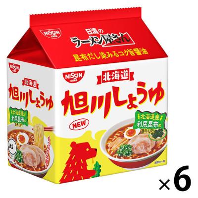 日清食品 日清のラーメン屋さん 旭川しょうゆ味 5食パック インスタントラーメン 袋麺 1セット（1個（5食入）×6）