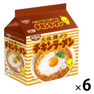 日清食品 日清チキンラーメン5食パック インスタントラーメン 袋麺 1セット（1個（5食入）×6）