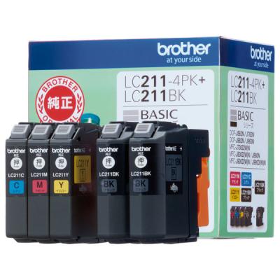 ブラザー インクジェットカートリッジ LC211-4PK+LC211BK 1パック（5個入） LC211シリーズ（アスクル限定）　  オリジナル