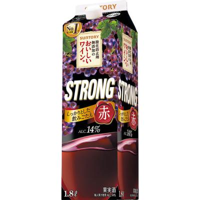 サントリー 酸化防止剤無添加のおいしいワイン。ストロング　赤ワイン　ミディアムボディ　1.8L　1本　1800ml