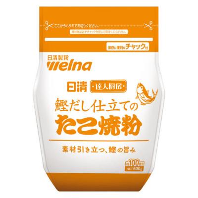 日清 達人厨房 鰹だし仕立ての たこ焼粉　1袋（500g）　業務用
