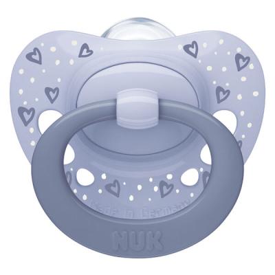 NUK おしゃぶりクラシック（ケース付き） 0ー6カ月用 ブルーグレー 1セット（1個×3） ダッドウェイ