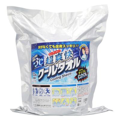 超爽快クールタオル 詰替用 大判 冷感 汗拭きタオル 熱中症対策 1個（120枚入 ）本田洋行