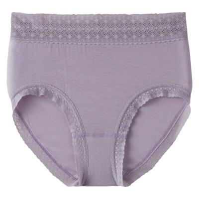 無印良品 婦人　なめらかレース付きハイライズショーツ Ｓ パープル  良品計画