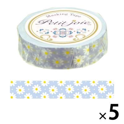 ニチバン マスキングテープ プチジョア マーガレットとドット（ブルー） 幅15mm×18m PJMT-15S023 5巻