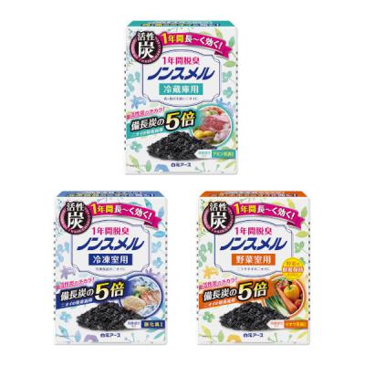 （お得なセット）ノンスメル 冷蔵庫パーフェクト脱臭 3点セット（冷蔵庫用＋冷凍庫用＋野菜室用）置き型 1年間脱臭 白元アース