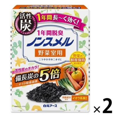 ノンスメル 冷蔵庫 野菜室用 脱臭剤 置き型 1年間脱臭 ニラやネギのニオイに 1セット（1個×2）白元アース