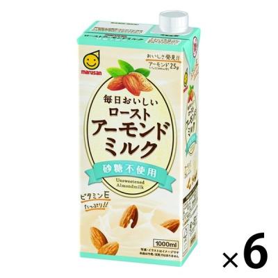 マルサンアイ 毎日おいしいローストアーモンドミルク 砂糖不使用 1000ml 1箱（6本入）