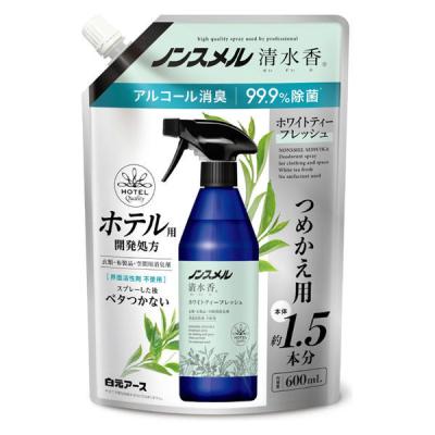 ノンスメル清水香 衣類・布製品・空間用スプレー ホワイトティーフレッシュの香り 詰め替え 600ml 1個 白元アース