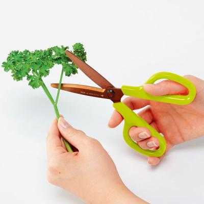 プラス はさみ フィットカットカーブ 洗えるチタン グリーン 緑 キッチンバサミ SC-175STW 34555