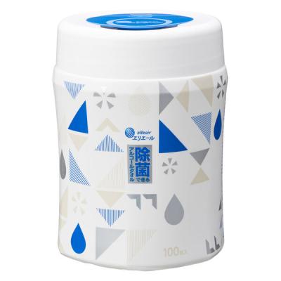 アスクルオリジナルデザイン ウェットティッシュ　除菌シート アルコール除菌　ボトル本体　100枚入　エリエール 除菌できるアルコールタオル 大王製紙 限定