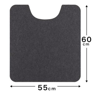 サンコー 床汚れ防止トイレマット 60×55cm ブラック 消臭効果付 おくだけ吸着 KZ-59 1セット（3枚組）