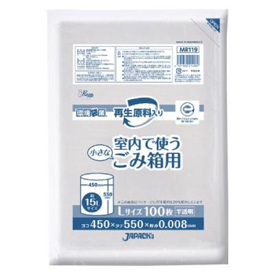 ジャパックス 環境袋策 再生40％ 小型ゴミ箱用（Ｌ）半透明 1袋（100枚入）