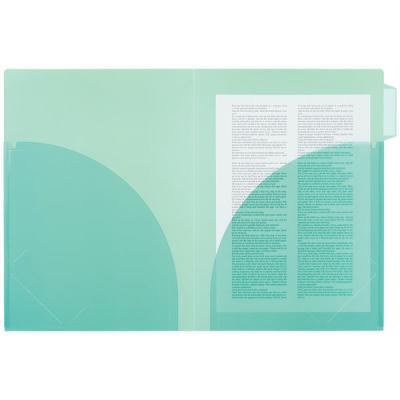 アスクル インデックス付き見開きカラークリアーホルダー グリーン 79390 1袋(10冊入) オリジナル