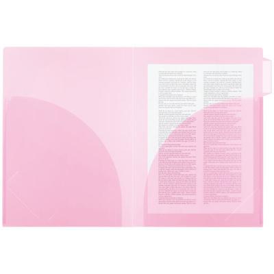 アスクル インデックス付き見開きカラークリアーホルダー ピンク 79391 1袋（10冊入）  オリジナル