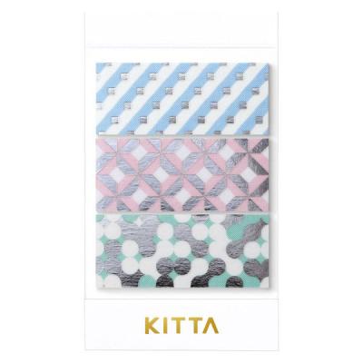 【アウトレット】キングジム マスキングテープ KITTA キッタワイド（キカガク）30枚入（10枚×3柄） KITW003